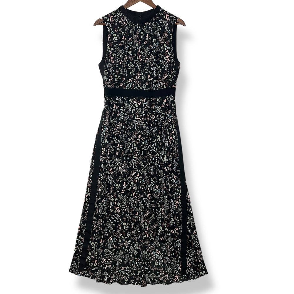 Ted Baker London 4 Dress Frarley Hazel Black Floral High Low Wedding Guest Event